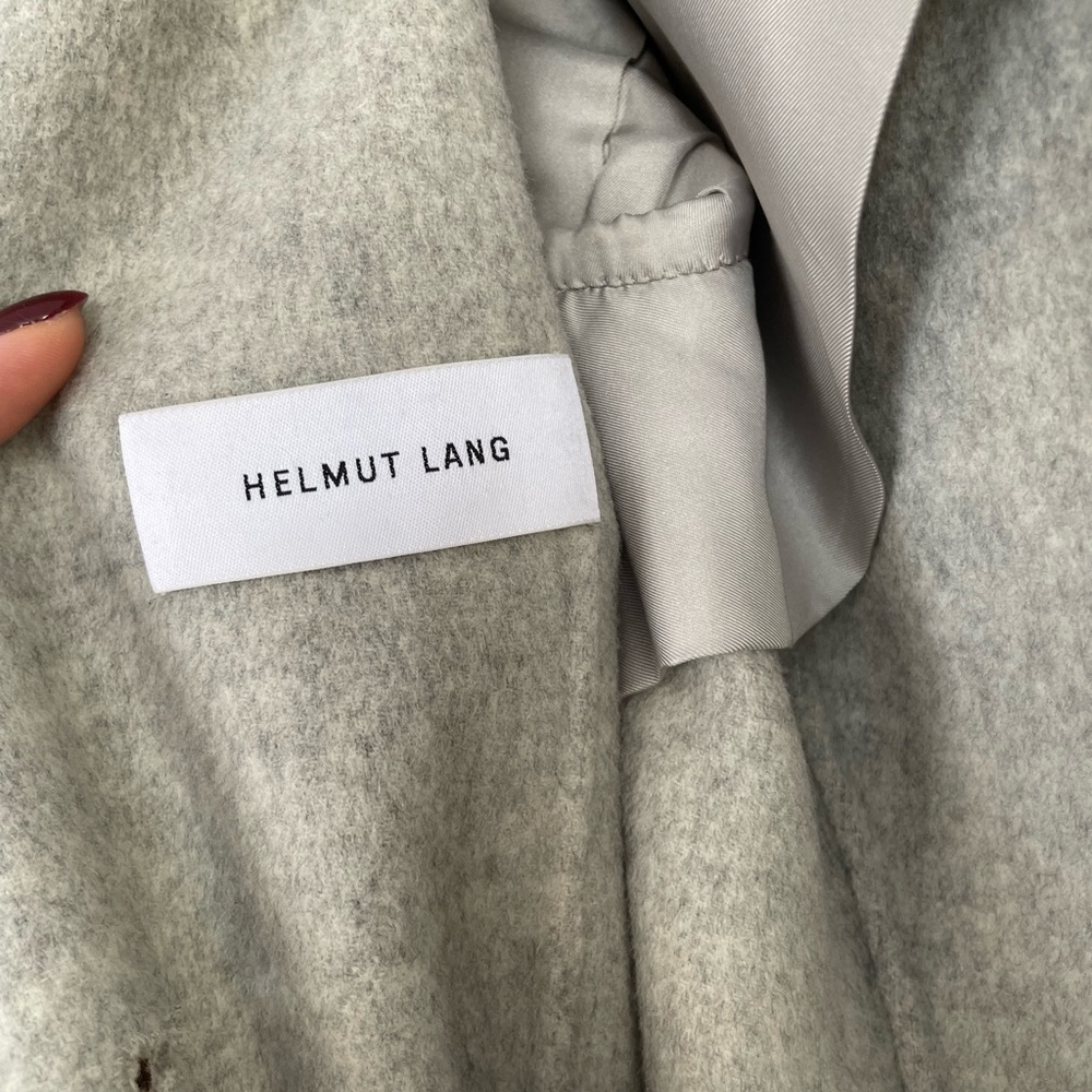 Helmut Lang Light Gray Wool Trench Coat - Picture 2 of 6